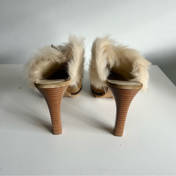 Coach Shoes Kristy Suede Leather Fur Heel Booties Tan Lace-up Size 9B NWOT - Picture 3 of 10